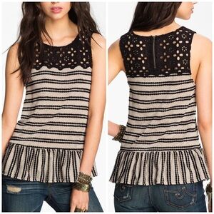 Free People Molly’s Retro Peplum Tank Top Small